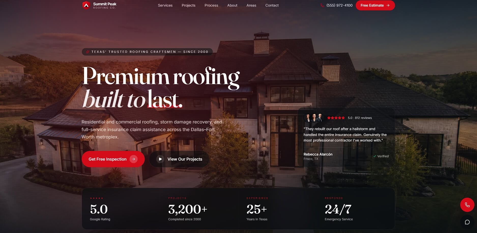Summit Peak Roofing Co. website preview